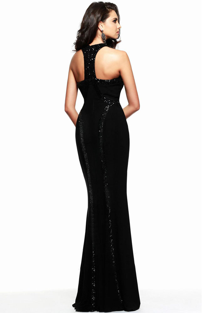 W25022 Long High Neck Formal Gown